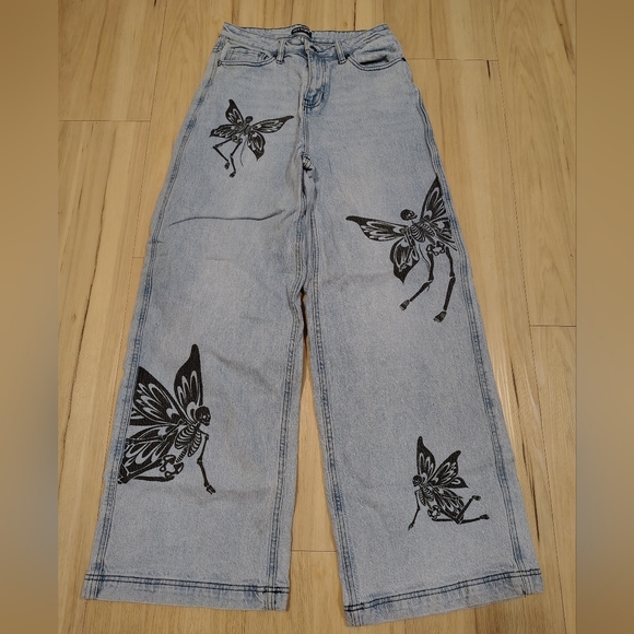 Hot Topic Skeleton Fairy Straight Leg Jeans - Picture 2 of 6